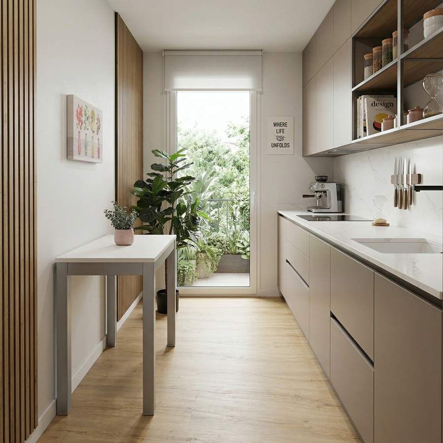 petite table avec ouverture frontale