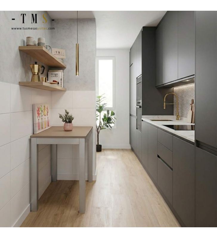 table étroite cuisine moderne