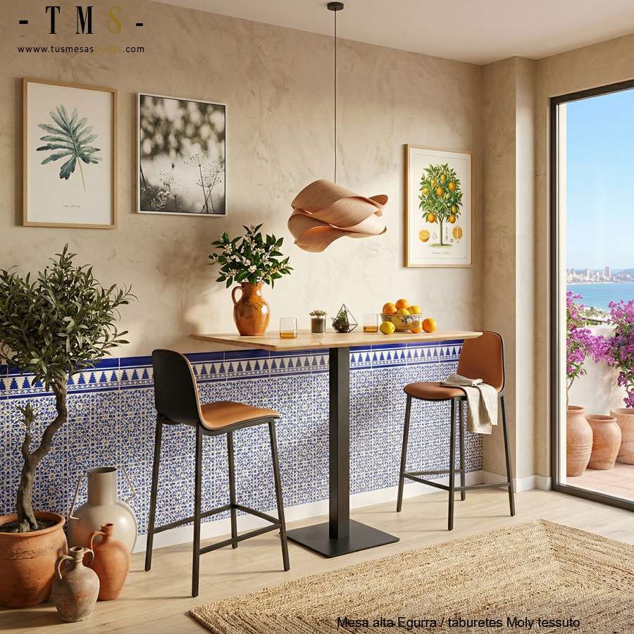 mesa alta con 2 personas mesa alta con 2 personas