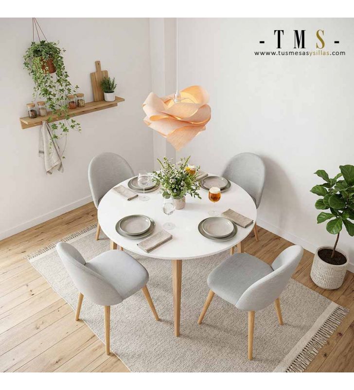 Mesa extensible Adana con diámetro de 120 cm