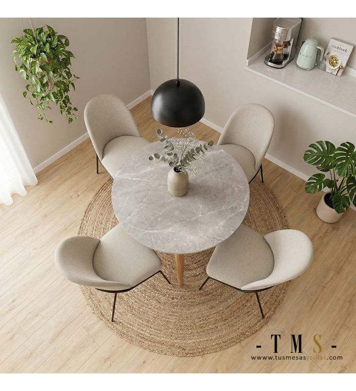 Mesa de cocina redonda extensible