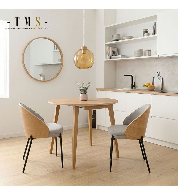 Table ronde extensible en chêne Table ronde extensible en chêne