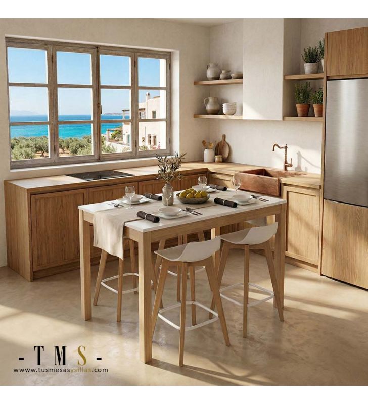 Mesa alta de madera Artea