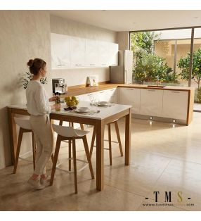 Table haute XL en bois