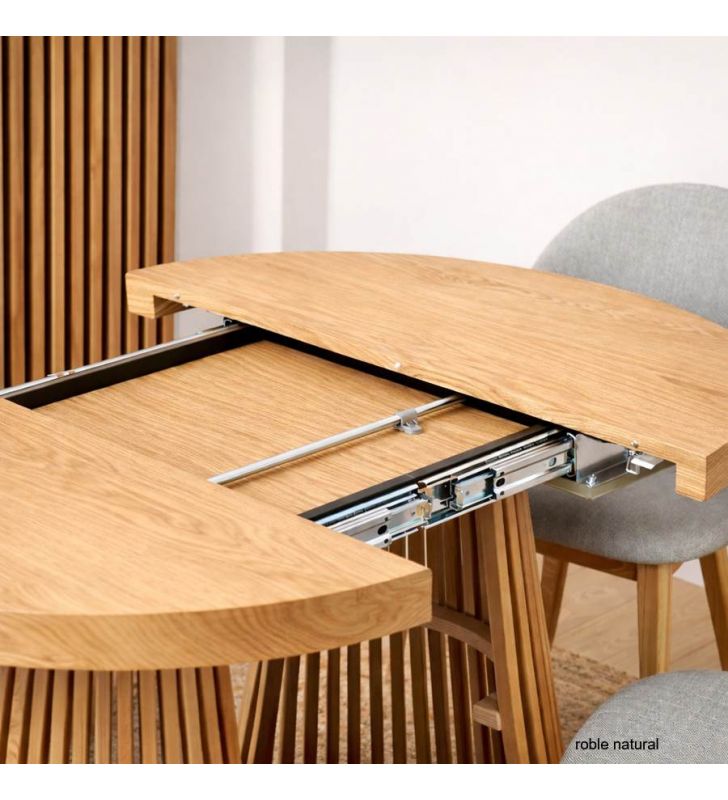 table ronde extensible en bois