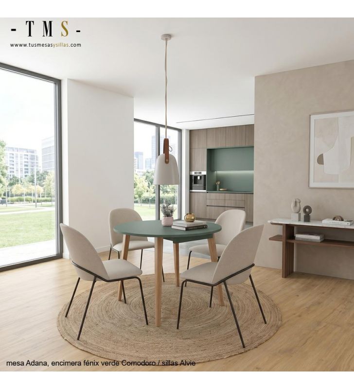 Table ronde-Phoenix-Vert-Commodore