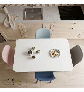 table à manger d'angle arrondi