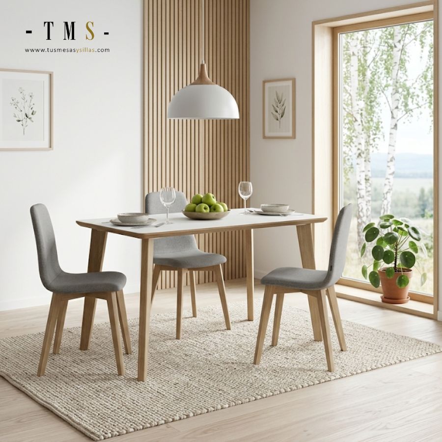 Mesa fija Adana canto madera biselado
