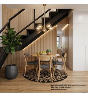 tables rondes en bois noir