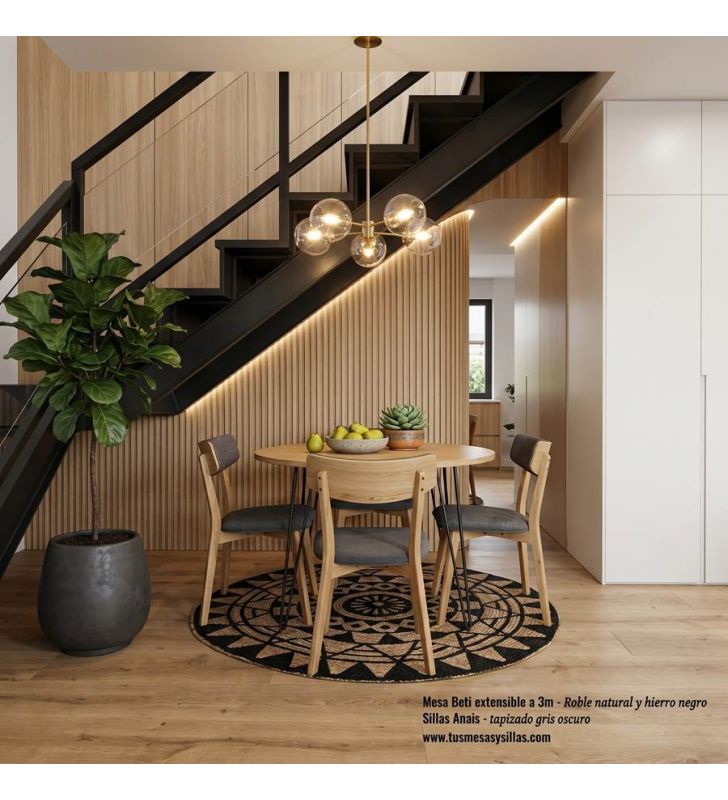 tables rondes en bois noir