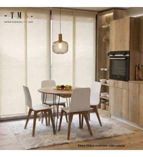 table ronde avec plateau en chêne