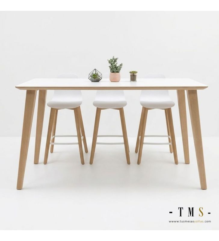 Table haute avec plateau - Fenix ​​- blanche