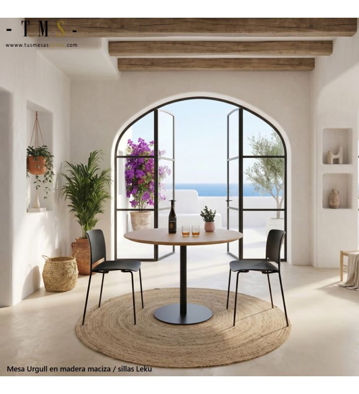 table ronde, bois massif table ronde, bois massif