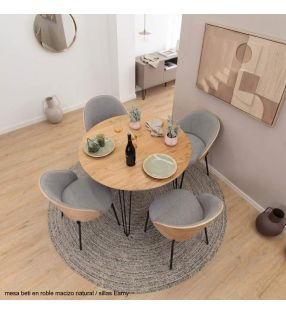 Tables rondes en bois massif