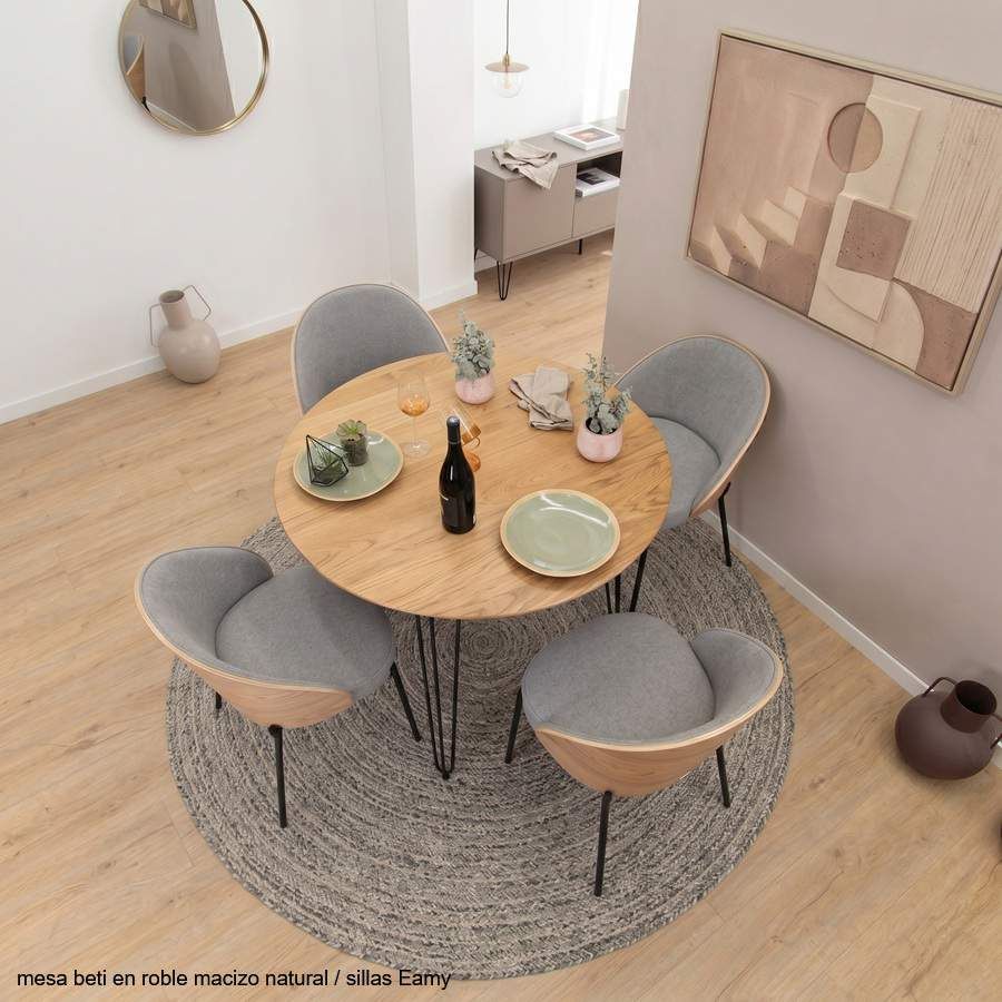Tables rondes en bois massif