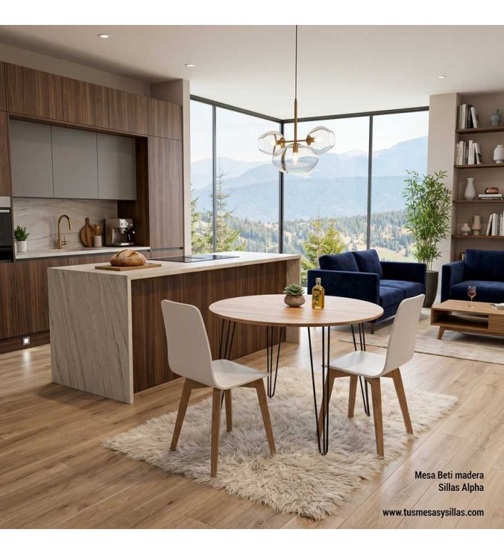 table ronde en bois 95 cm