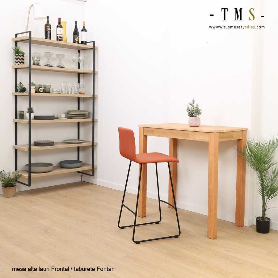 Table haute en bois extensible