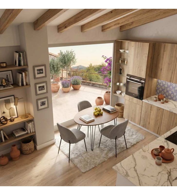 Table ovale extensible en bois noir
