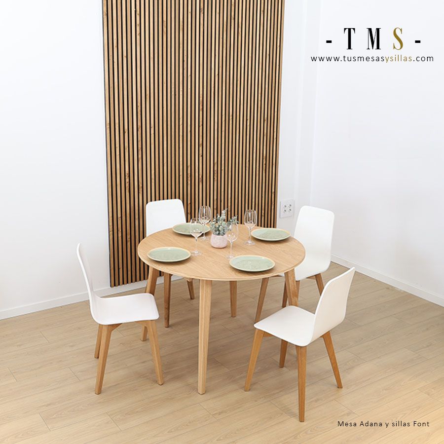 Mesa-redonda-de-comedor-encimera-lacada-en-blanco-y-patas-en-madera-maciza Mesa-redonda-de-comedor-encimera-lacada-en-blanco-y-patas-en-madera-maciza