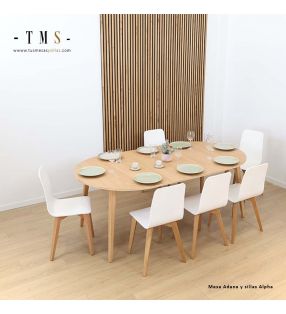 table ronde extensible pour huit personnes
