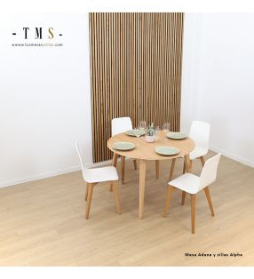 table ronde en chêne naturel