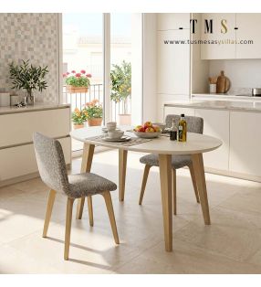 Mesa extensible Adana ovalada con encimera fenix