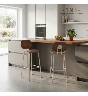 Tabouret haut Hari avec pieds en métal