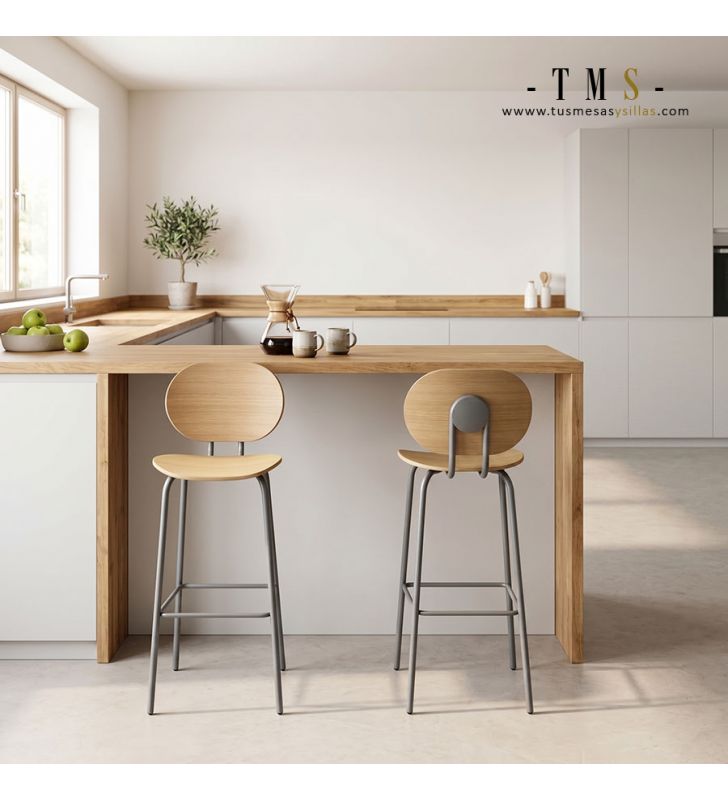 Tabouret haut en bois Hari Tabouret haut en bois Hari
