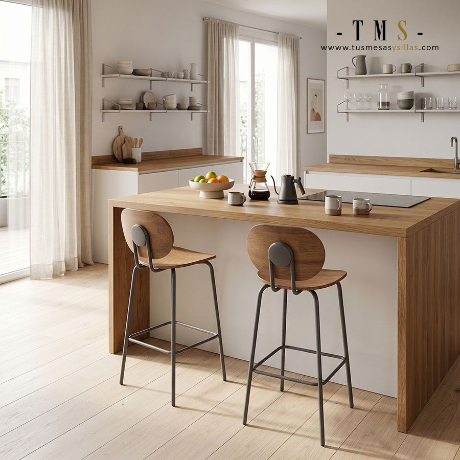 Tabouret haut en bois Hari Tabouret haut en bois Hari