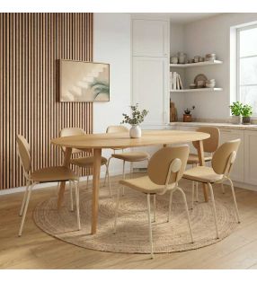 table ovale de cuisine en bois