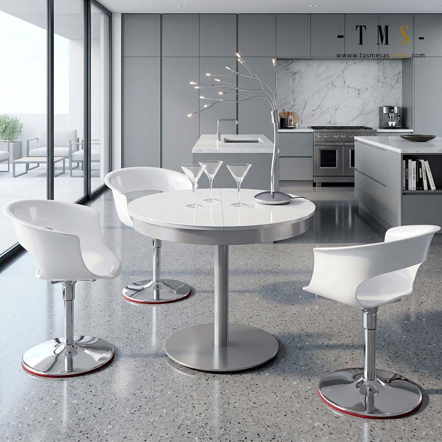 Table centrale extensible, diamètre 90 cm Table centrale extensible, diamètre 90 cm
