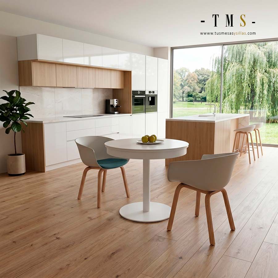 Table centrale extensible, diamètre 90 cm Table centrale extensible, diamètre 90 cm