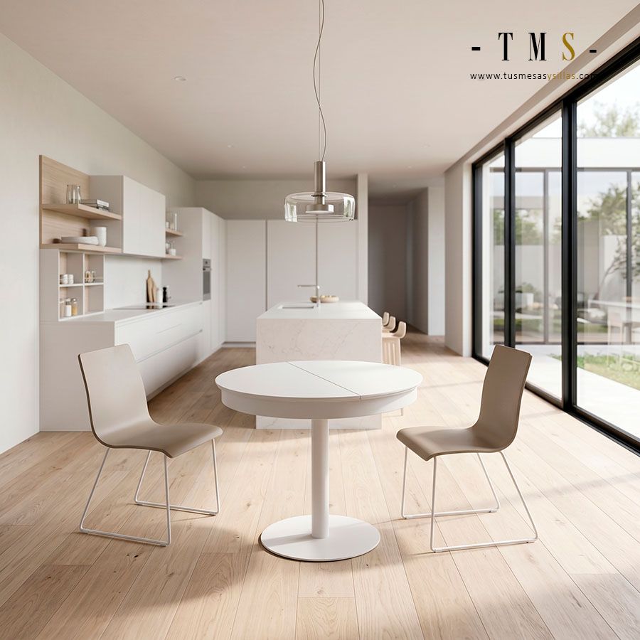 Table centrale extensible, diamètre 90 cm Table centrale extensible, diamètre 90 cm