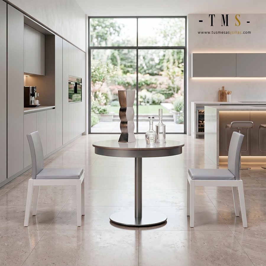 Table de cuisine ronde extensible Vimens