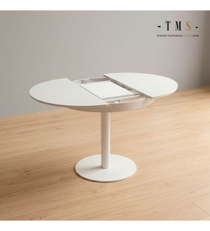 Table ronde extensible jusqu'à 35 cm