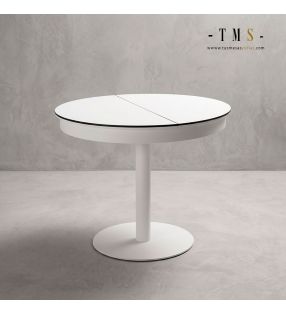 Mesa redonda Center 90 cm encimera en formica y madera
