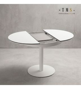 Table ronde centrale 90 cm, plateau en Formica