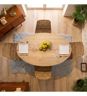 table elliptique en bois