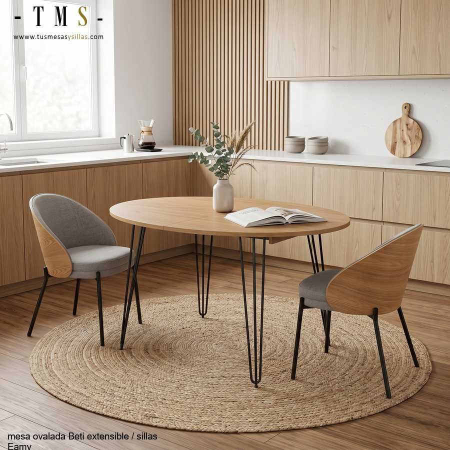 Table ovale extensible de style industriel Beti Table ovale extensible de style industriel Beti