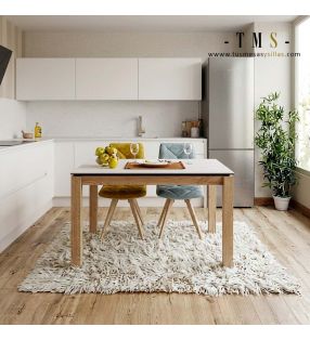 Detalle de la mesa extensible Quadra