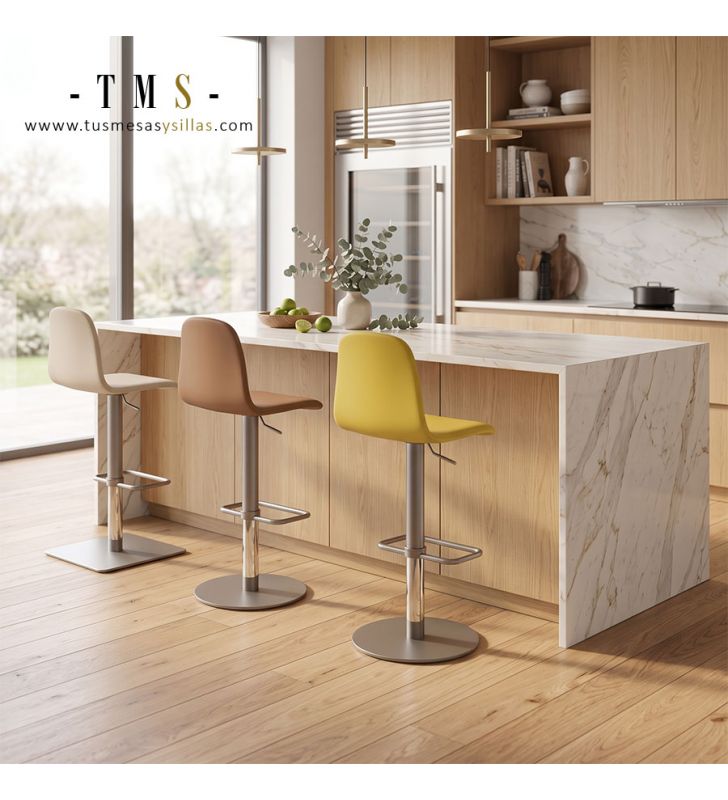 Taburete con respaldo ergonómico. Taburete con respaldo ergonómico.