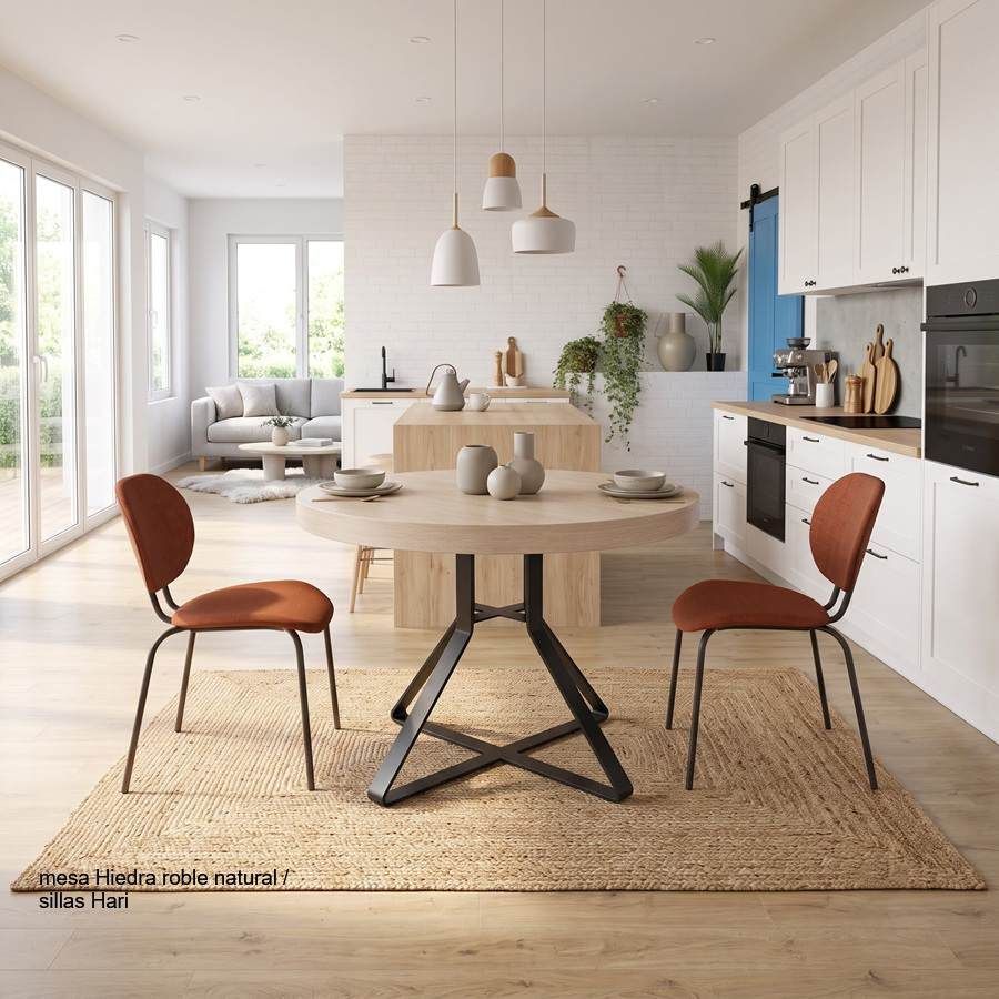 Tables à manger rondes extensibles avec pied en métal Ivy - 2 Tables à manger rondes extensibles avec pied en métal Ivy - 2