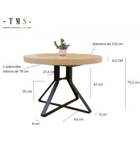 dimensions de la table Ivy
