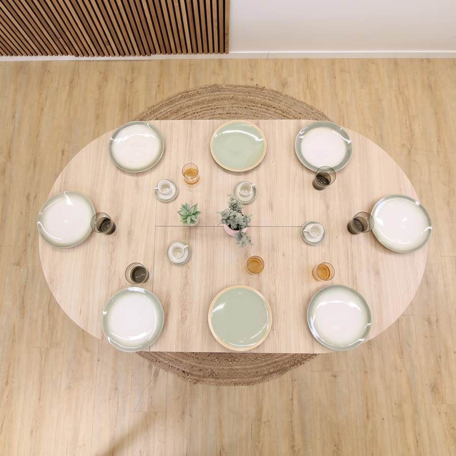 Tables à manger rondes extensibles avec pied en métal Ivy - 2 Tables à manger rondes extensibles avec pied en métal Ivy - 2