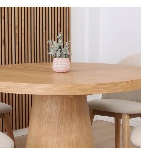 Table ronde avec pied central - chêne