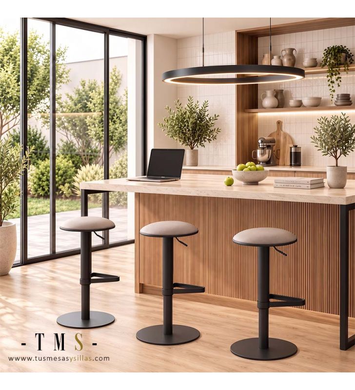 Taburete moderno de estilo minimalista.
