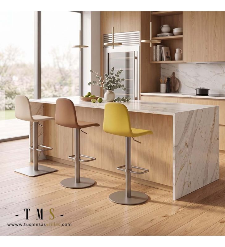 Taburete con respaldo ergonómico. Taburete con respaldo ergonómico.