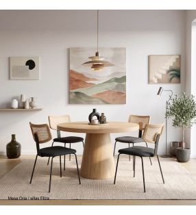 table ronde - bois de chêne