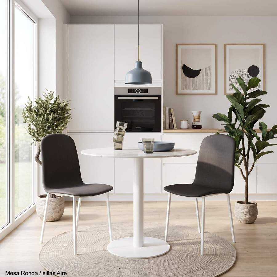 table ronde avec comptoir en Dekton