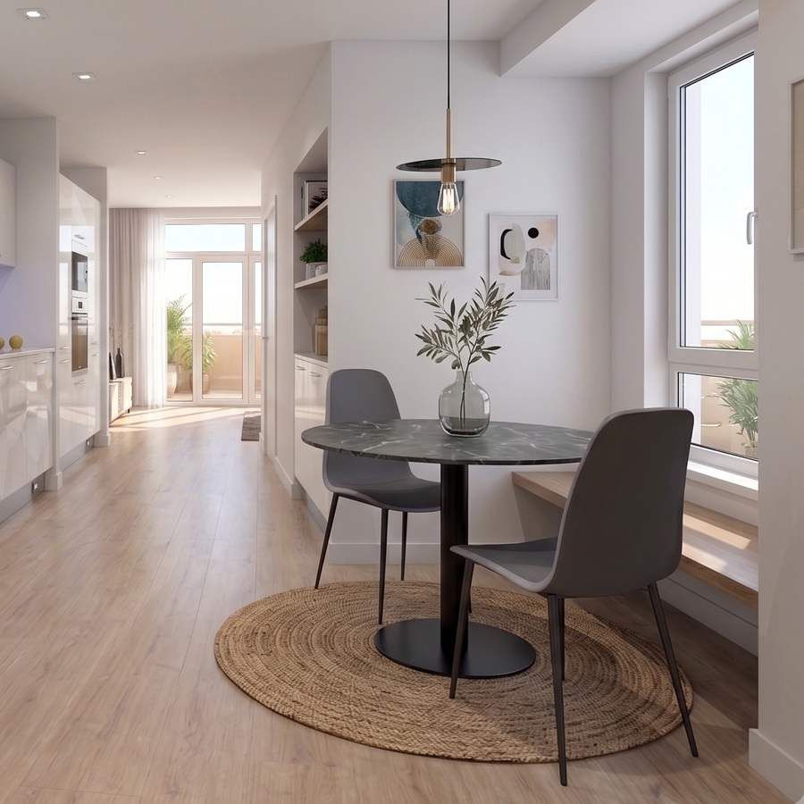 table ronde avec comptoir en Dekton table ronde avec comptoir en Dekton